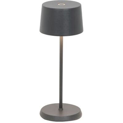 Zafferano , Olivia Micro, oplaadbare tafellamp, draadloos, met touch-bediening, geschikt voor woonkamer en buiten, dimmer, 2200-3000 K, hoogte 20 cm, kleur donkergrijs Zafferano , Olivia Micro, oplaadbare tafellamp, draadloos, met touch-bediening, geschikt voor woonkamer en buiten, dimmer, 2200-3000 K, hoogte 20 cm, kleur donkergrijs