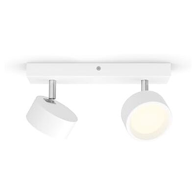 Philips Bracia 2 ledspots (11 W), wandspots met twee lichtpunten, warm wit licht, energiebesparende ruimteverlichting met lange levensduur, wit Philips Bracia 2 ledspots (11 W), wandspots met twee lichtpunten, warm wit licht, energiebesparende ruimteverlichting met lange levensduur, wit