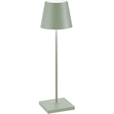 Zafferano , Poldina Pro, oplaadbare en draadloze tafellamp met touch-bediening, ook als buitenlamp te gebruiken, dimmer 2200-3000 K, hoogte 38 cm, saliekleur Zafferano , Poldina Pro, oplaadbare en draadloze tafellamp met touch-bediening, ook als buitenlamp te gebruiken, dimmer 2200-3000 K, hoogte 38 cm, saliekleur