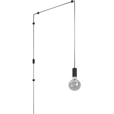 EGLO Pinetina Hanglamp, plafondlamp hanglamp met kabel en stekker, kroonluchter voor woonkamer en eetkamer, metaal, zwart, fitting E27 EGLO Pinetina Hanglamp, plafondlamp hanglamp met kabel en stekker, kroonluchter voor woonkamer en eetkamer, metaal, zwart, fitting E27