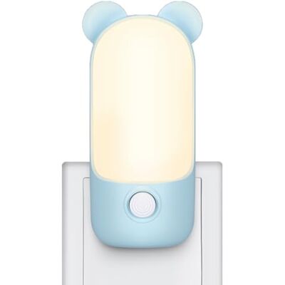 Alyvisun Kindernachtlampje met wandstopcontact, led-babynachtlampje met zacht licht voor slaapkamers/gangen/badkamers, wandnachtlampje (blauw) Alyvisun Kindernachtlampje met wandstopcontact, led-babynachtlampje met zacht licht voor slaapkamers/gangen/badkamers, wandnachtlampje (blauw)