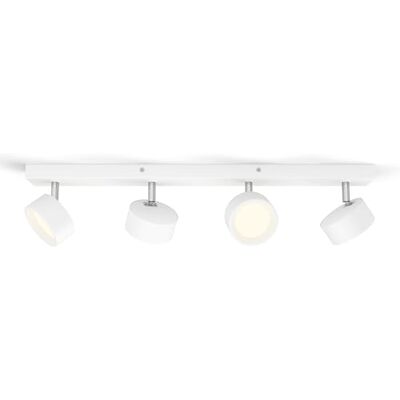 Philips Bracia 4-delige ledspots (22 W), wandspots met vier lichtpunten, warm wit licht, energiebesparende ruimteverlichting met lange levensduur, wit Philips Bracia 4-delige ledspots (22 W), wandspots met vier lichtpunten, warm wit licht, energiebesparende ruimteverlichting met lange levensduur, wit