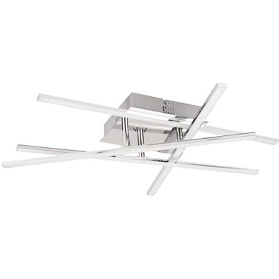 EGLO Lasana 1 Plafondlamp met 3 fittingen, materiaal: staal/kunststof, kleur: chroom/wit EGLO Lasana 1 Plafondlamp met 3 fittingen, materiaal: staal/kunststof, kleur: chroom/wit