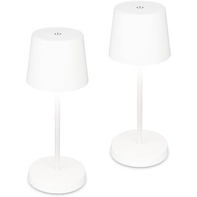 Briloner Set van 2 draadloze led-tafellampen met aanraking, dimbaar per niveau, bedlamp, leeslamp, campinglamp, tafellamp, batterijlamp, buitenlamp Briloner Set van 2 draadloze led-tafellampen met aanraking, dimbaar per niveau, bedlamp, leeslamp, campinglamp, tafellamp, batterijlamp, buitenlamp