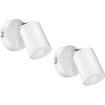 ledscom.de 2 stuks WAIKA wandspot, enkele vlam, met schakelaar, GU10, mat wit, incl. ledlamp GU10 468lm, warm wit ledscom.de 2 stuks WAIKA wandspot, enkele vlam, met schakelaar, GU10, mat wit, incl. ledlamp GU10 468lm, warm wit