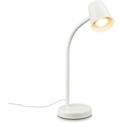 Briloner Bedlamp, draaibare bureaulamp, GU10 tafellamp voor thuiskantoor met kabelschakelaar, leeslamp, wit Briloner Bedlamp, draaibare bureaulamp, GU10 tafellamp voor thuiskantoor met kabelschakelaar, leeslamp, wit