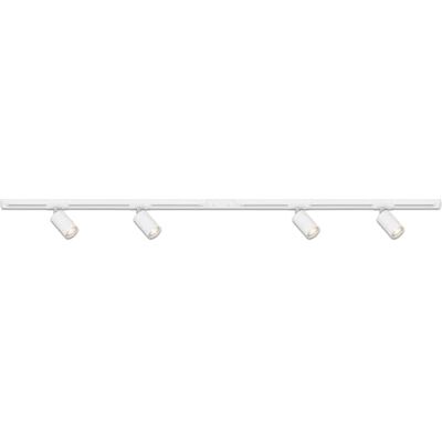 Briloner Railsysteem railstarterset, 4 x GU10 draaibare spots, uitbreidbaar, verlichtingssysteem voor plafond, plafondlamp, plafondlamp, spotlight, 1,5 m, wit Briloner Railsysteem railstarterset, 4 x GU10 draaibare spots, uitbreidbaar, verlichtingssysteem voor plafond, plafondlamp, plafondlamp, spotlight, 1,5 m, wit