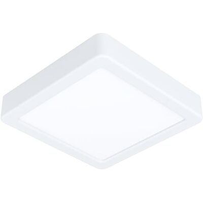 EGLO LED plafondlamp Fueva 5, L x B 16 cm, 1 lichtpunt, moderne opbouwlamp van staal met een kunststof lichtoppervlak, plafondlamp in wit, LED opbouwlamp warmwit avec surface lumineuse en plastique, lampe de plafond blanche, lampe LED intégrée blanc cha EGLO LED plafondlamp Fueva 5, L x B 16 cm, 1 lichtpunt, moderne opbouwlamp van staal met een kunststof lichtoppervlak, plafondlamp in wit, LED opbouwlamp warmwit avec surface lumineuse en plastique, lampe de plafond blanche, lampe LED intégrée blanc cha