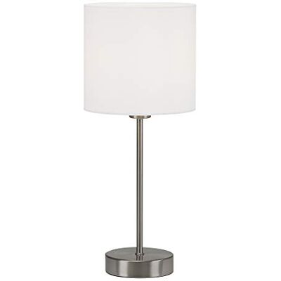 Briloner Nachtlampje met stoffen lampenkap, aan/uit-schakelaar, E14-fitting, max. 25 W, tafellamp, bureaulamp, bureaulamp, leeslamp, 38,5 x 16 cm, wit Briloner Nachtlampje met stoffen lampenkap, aan/uit-schakelaar, E14-fitting, max. 25 W, tafellamp, bureaulamp, bureaulamp, leeslamp, 38,5 x 16 cm, wit