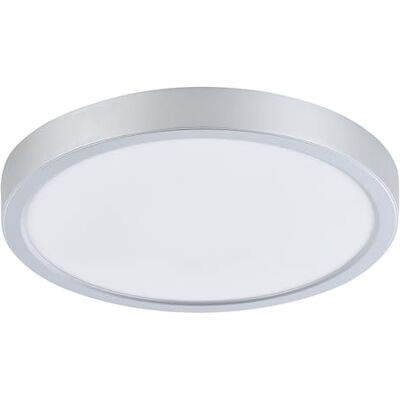 EGLO LED plafondlamp MOLAY, 1-lamps opbouwlamp modern van staal en kunststof, plafondlamp in zilver, wit, led-opbouwlamp warm wit, Ø 28,5 cm EGLO LED plafondlamp MOLAY, 1-lamps opbouwlamp modern van staal en kunststof, plafondlamp in zilver, wit, led-opbouwlamp warm wit, Ø 28,5 cm