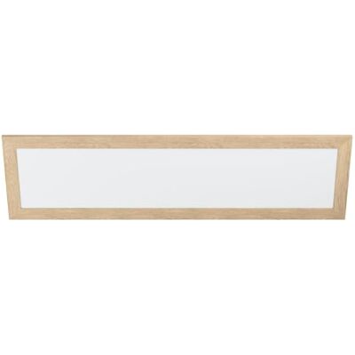 EGLO Ledpaneel Piglionasso met houten decoratieve lijst, plafondlamp hout in lichtbruin, keukenlamp, bureaulamp, led-hallamp plafond neutraal wit, lengte 124,5 cm EGLO Ledpaneel Piglionasso met houten decoratieve lijst, plafondlamp hout in lichtbruin, keukenlamp, bureaulamp, led-hallamp plafond neutraal wit, lengte 124,5 cm