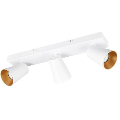 Trio Leuchten wandspot SHARP 817100331, wit metaal mat, deksel goud/wit, behalve 3 x GU10 Trio Leuchten wandspot SHARP 817100331, wit metaal mat, deksel goud/wit, behalve 3 x GU10