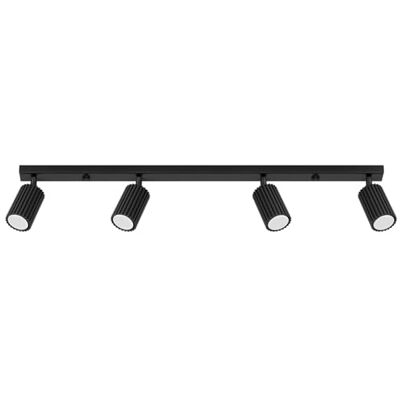 SOLLUX lighting Led-plafondlamp, plafondlamp, aluminium, 4 lampenkappen, 81 x 6,5 x 16,5 cm, koolzwart SOLLUX lighting Led-plafondlamp, plafondlamp, aluminium, 4 lampenkappen, 81 x 6,5 x 16,5 cm, koolzwart