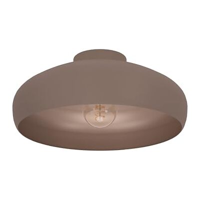 EGLO Plafondlamp Mogano, plafondlamp met afgeronde lampenkap Mokka staal, woonkamer- en keukenlamp in vintage en Scandinavische stijl, E27-fitting EGLO Plafondlamp Mogano, plafondlamp met afgeronde lampenkap Mokka staal, woonkamer- en keukenlamp in vintage en Scandinavische stijl, E27-fitting
