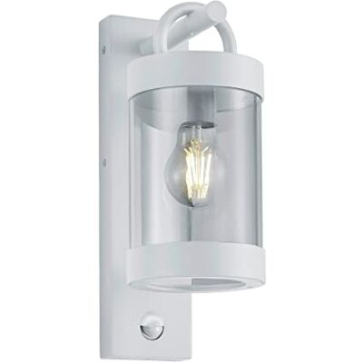 Trio , Wandlamp, Sambesi 1xE27, max.28,0 W Kunststof, Licht transparant, Lichaam: Gegoten aluminium, mat wit L:12,5cm, H:33,0cm, P:18,0cm Bewegingsmelder, Wandmontage, IP44 Trio , Wandlamp, Sambesi 1xE27, max.28,0 W Kunststof, Licht transparant, Lichaam: Gegoten aluminium, mat wit L:12,5cm, H:33,0cm, P:18,0cm Bewegingsmelder, Wandmontage, IP44