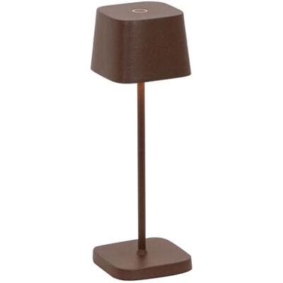 Zafferano , Ofelia Micro, oplaadbare tafellamp, draadloos, met touch-bediening, geschikt voor woonkamer en buiten, dimmer, 2200-3000 K, hoogte 20 cm, kleur Corten Zafferano , Ofelia Micro, oplaadbare tafellamp, draadloos, met touch-bediening, geschikt voor woonkamer en buiten, dimmer, 2200-3000 K, hoogte 20 cm, kleur Corten