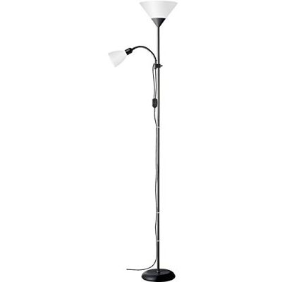 Brilliant AG 93008/76 Spari 4 staande lamp met leeslamp, aluminium/kunststof, 60 W, E27, zwart/wit Brilliant AG 93008/76 Spari 4 staande lamp met leeslamp, aluminium/kunststof, 60 W, E27, zwart/wit