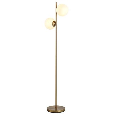 HOMCOM Vloerlamp Neo-Retro Design Woonkamer 2 Hoofden Ballen Max. 40 W Goud HOMCOM Vloerlamp Neo-Retro Design Woonkamer 2 Hoofden Ballen Max. 40 W Goud