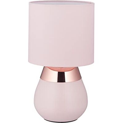 Relaxdays Bedlampje met aanraakfunctie, verlichting voor woonkamer en slaapkamer, stoffen lampenkap, E14, H x D: ca. 32 x 18 cm, roze Relaxdays Bedlampje met aanraakfunctie, verlichting voor woonkamer en slaapkamer, stoffen lampenkap, E14, H x D: ca. 32 x 18 cm, roze