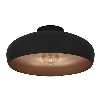 EGLO Plafondlamp Mogano, 1-pits plafondlamp industrieel, vintage, modern staal, Kleur: koper, zwart, woonkamer, keuken, hal, plafond met E27 fitting EGLO Plafondlamp Mogano, 1-pits plafondlamp industrieel, vintage, modern staal, Kleur: koper, zwart, woonkamer, keuken, hal, plafond met E27 fitting