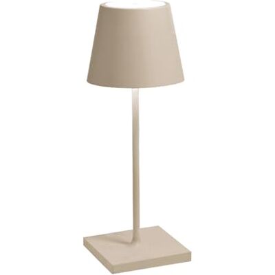 Zafferano Poldina Pro Mini Dimmable Draadloze LED Tafellamp, IP54 Bescherming, Binnen gebruik, Contact Laadbasis, H30cm, EU Plug Zand Zafferano Poldina Pro Mini Dimmable Draadloze LED Tafellamp, IP54 Bescherming, Binnen gebruik, Contact Laadbasis, H30cm, EU Plug Zand