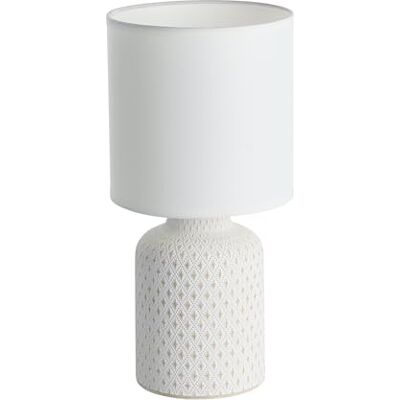 EGLO Tafellamp Bellariva, tafellamp, bedlampje van keramiek in crème, textiel in wit, woonkamerlamp, lamp met schakelaar, E14-fitting EGLO Tafellamp Bellariva, tafellamp, bedlampje van keramiek in crème, textiel in wit, woonkamerlamp, lamp met schakelaar, E14-fitting