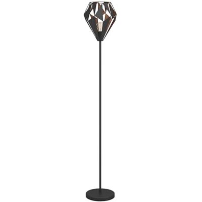 EGLO Staande lamp Carlton 1, 1-pits vintage vloerlamp, retro stalen vloerlamp, kleur: zwart, koper, fitting: E27 EGLO Staande lamp Carlton 1, 1-pits vintage vloerlamp, retro stalen vloerlamp, kleur: zwart, koper, fitting: E27
