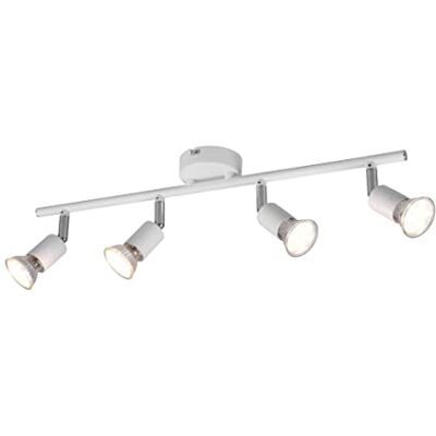 RL LIVE YOUR LIGHT Reality Leuchten Parijs R80914031 plafondlamp met 4 spots, GU10, metaal, mat wit RL LIVE YOUR LIGHT Reality Leuchten Parijs R80914031 plafondlamp met 4 spots, GU10, metaal, mat wit