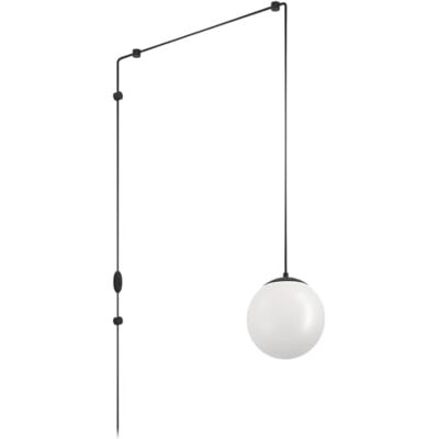 EGLO Hanglamp Rondo 3, plafondlamp hanglamp met kabel en stekker, kroonluchter voor woonkamer en eetkamer, zwart metaal en wit glas, fitting E27 EGLO Hanglamp Rondo 3, plafondlamp hanglamp met kabel en stekker, kroonluchter voor woonkamer en eetkamer, zwart metaal en wit glas, fitting E27