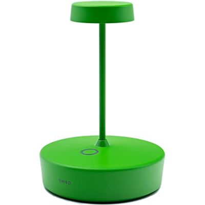 Zafferano , Swap Mini-lamp, oplaadbare en draadloze tafellamp met touch-bediening, geschikt voor woonkamer en buiten, dimmer, 2700 K, hoogte 14,8 cm, kleur groen Zafferano , Swap Mini-lamp, oplaadbare en draadloze tafellamp met touch-bediening, geschikt voor woonkamer en buiten, dimmer, 2700 K, hoogte 14,8 cm, kleur groen
