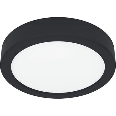 EGLO Fueva 6 LED plafondlamp, ronde plafondlamp, opbouwlamp, badkamerverlichting kunststof zwart en wit, warm wit koud wit, IP44, Ø 16,5 cm EGLO Fueva 6 LED plafondlamp, ronde plafondlamp, opbouwlamp, badkamerverlichting kunststof zwart en wit, warm wit koud wit, IP44, Ø 16,5 cm