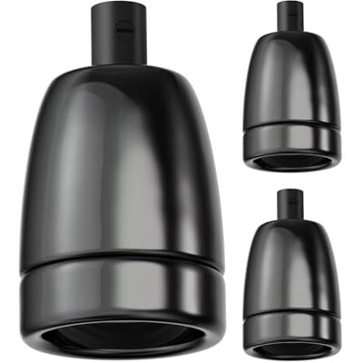 ledscom.de 3 stuks fitting E27, porselein, zwart, 230 V AC, max. 300 W ledscom.de 3 stuks fitting E27, porselein, zwart, 230 V AC, max. 300 W