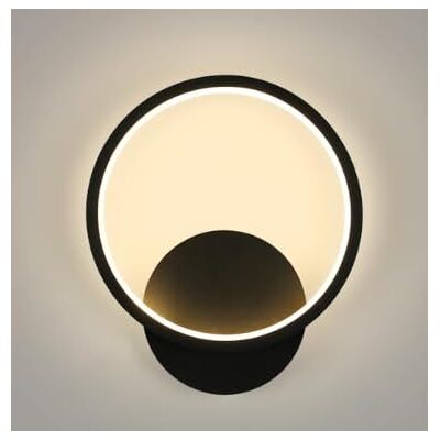 Toolight Comely Wandlamp voor binnen, 12 W, 1350 lm, moderne wandlamp, rond, 3000 K, warm wit licht, voor slaapkamer, woonkamer, badkamer, hal, trap, zwart, Ø 20 cm Toolight Comely Wandlamp voor binnen, 12 W, 1350 lm, moderne wandlamp, rond, 3000 K, warm wit licht, voor slaapkamer, woonkamer, badkamer, hal, trap, zwart, Ø 20 cm