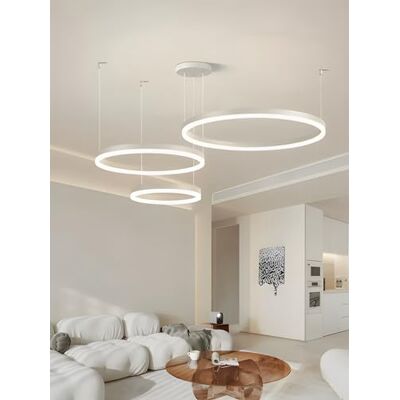 YYUTLUO Moderne led-kroonluchter DIY cirkel 3 witte ringen: 60 + 80 + 100 cm = 108 W hangende verlichting led metaal + acryl afstandsbediening dimbaar 2,4 G hanglamp plafond rond woonkamer slaapkamer YYUTLUO Moderne led-kroonluchter DIY cirkel 3 witte ringen: 60 + 80 + 100 cm = 108 W hangende verlichting led metaal + acryl afstandsbediening dimbaar 2,4 G hanglamp plafond rond woonkamer slaapkamer