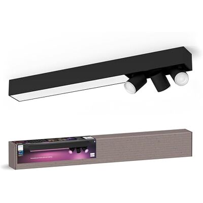 Philips White & Colour Ambiance Centris 3 stuks, dimbaar, 16 miljoen kleuren, bedienbaar via app, compatibel met Amazon Alexa, zwart. Philips White & Colour Ambiance Centris 3 stuks, dimbaar, 16 miljoen kleuren, bedienbaar via app, compatibel met Amazon Alexa, zwart.