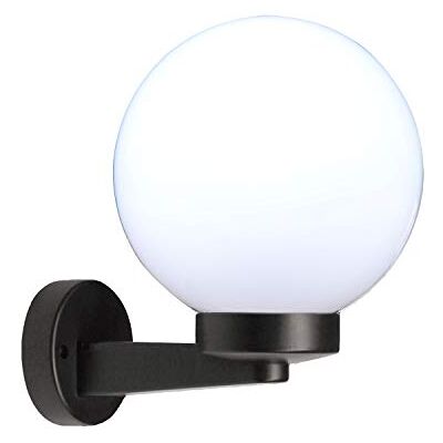 Velamp Wandlamp met PMMA buitenbol, 200 mm, E27-fitting, wit Sfera Vloerlamp voor tuin en buitenruimtes, IP44, extreem duurzaam en PMMA-lamp (niet meegeleverd) tot 40 Velamp Wandlamp met PMMA buitenbol, 200 mm, E27-fitting, wit Sfera Vloerlamp voor tuin en buitenruimtes, IP44, extreem duurzaam en PMMA-lamp (niet meegeleverd) tot 40
