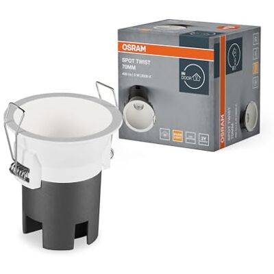 OSRAM SPOT TWIST inbouwspot, wit, 5 W, 400 lm, 830 W, diameter 70 mm, warmwitte lichtkleur, tot 90% energiebesparing in vergelijking met halogeen downlights, eenvoudige installatie, OSRAM SPOT TWIST inbouwspot, wit, 5 W, 400 lm, 830 W, diameter 70 mm, warmwitte lichtkleur, tot 90% energiebesparing in vergelijking met halogeen downlights, eenvoudige installatie,