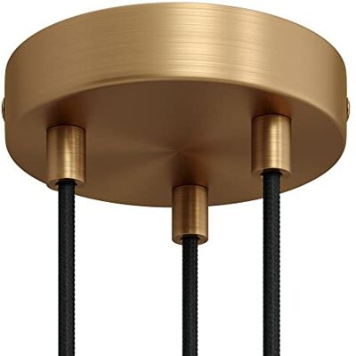 Creative Plafondkroonluchter rozet set (cilindrische kabelbinder, metaal gesatineerd brons, Ø 120 mm, 3 gaten) houder bevestiging voor kroonluchters en hanglampen Creative Plafondkroonluchter rozet set (cilindrische kabelbinder, metaal gesatineerd brons, Ø 120 mm, 3 gaten) houder bevestiging voor kroonluchters en hanglampen