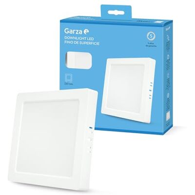 Garza Downlight led-oppervlak, vierkant, plafondlamp, 22 cm, 18 W, 6500 K, koud licht, 1950 lm, 30.000 uur, IP20, wit, energiebesparing 80% Garza Downlight led-oppervlak, vierkant, plafondlamp, 22 cm, 18 W, 6500 K, koud licht, 1950 lm, 30.000 uur, IP20, wit, energiebesparing 80%