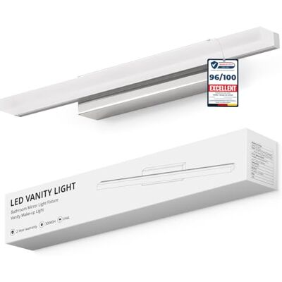 Yafido Spiegellamp voor badkamer, 40 cm, led, wandlamp, natuurlijk wit, 4000 K, 9 W, verlichting 800 lm, IP44, verchroomd, lamp, kast, badkamer, wastafel, 230 V, douche wastafel Yafido Spiegellamp voor badkamer, 40 cm, led, wandlamp, natuurlijk wit, 4000 K, 9 W, verlichting 800 lm, IP44, verchroomd, lamp, kast, badkamer, wastafel, 230 V, douche wastafel