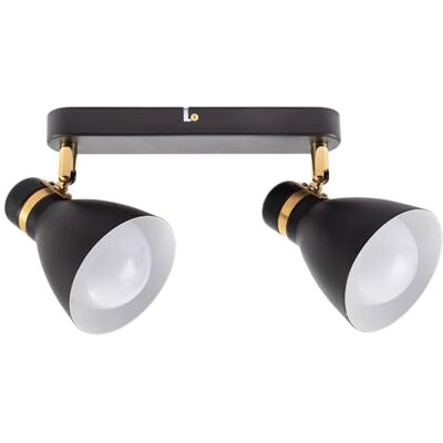 ARTE LAMP Led-spot met 2 lampenkappen en zwarte metalen lampenkap, binnenwandlamp voor hal ARTE LAMP Led-spot met 2 lampenkappen en zwarte metalen lampenkap, binnenwandlamp voor hal