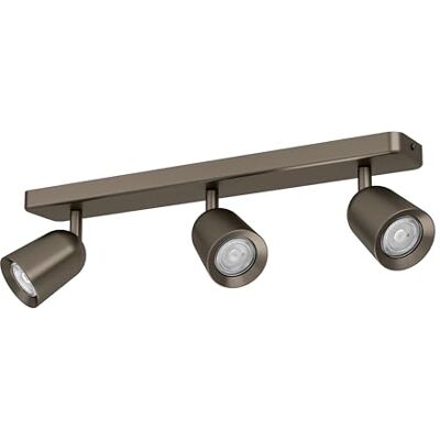 EGLO Plafondlamp Camaldoli, 3 spots draaibaar, plafondlamp voor woonkamer en slaapkamer, brons stalen lamp, GU10 fitting EGLO Plafondlamp Camaldoli, 3 spots draaibaar, plafondlamp voor woonkamer en slaapkamer, brons stalen lamp, GU10 fitting