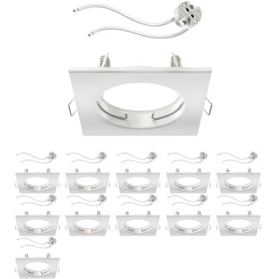 ledscom.de 12 stuks inbouwframe voor plafond RIR inbouwframe mat wit vierkant (LED/halogeen/MR16/50mm) incl. GU5.3 fitting ledscom.de 12 stuks inbouwframe voor plafond RIR inbouwframe mat wit vierkant (LED/halogeen/MR16/50mm) incl. GU5.3 fitting