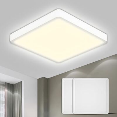 LQWELL ® Led-plafondlamp, badkamerlamp, waterdicht, IP44, vierkant, plat, 18 W, 4000 K, 1600 lm, dun, voor woonkamer, badkamer, slaapkamer, keuken, hal, kelder, kantoor, 220 x 24 mm LQWELL ® Led-plafondlamp, badkamerlamp, waterdicht, IP44, vierkant, plat, 18 W, 4000 K, 1600 lm, dun, voor woonkamer, badkamer, slaapkamer, keuken, hal, kelder, kantoor, 220 x 24 mm
