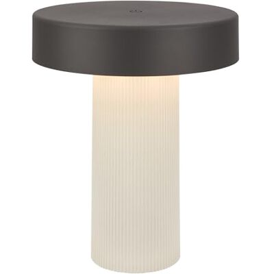 Briloner Oplaadbare led-tafellamp, traploze aanraakdimmer, IP44, USB-C-opladen, verwisselbare batterij, nachtlampje, bedlampje, batterijlamp, 16 x 20 cm, gebroken wit antraciet Briloner Oplaadbare led-tafellamp, traploze aanraakdimmer, IP44, USB-C-opladen, verwisselbare batterij, nachtlampje, bedlampje, batterijlamp, 16 x 20 cm, gebroken wit antraciet