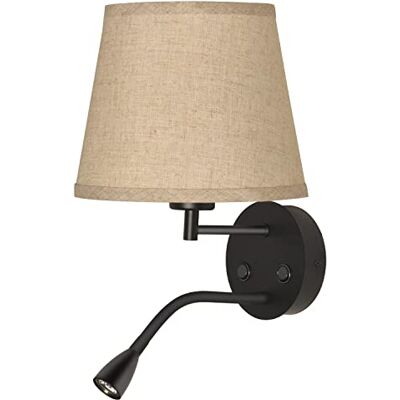 B·LED BARCELONA LED BARCELONA Led-wandlamp, grote flexibele buis, lampenkap van kaki linnen en zwarte behuizing, onafhankelijk dubbel licht, modern en industrieel, klassiek en hedendaags, ideaal voor slaapkamer en woonkamer B·LED BARCELONA LED BARCELONA Led-wandlamp, grote flexibele buis, lampenkap van kaki linnen en zwarte behuizing, onafhankelijk dubbel licht, modern en industrieel, klassiek en hedendaags, ideaal voor slaapkamer en woonkamer