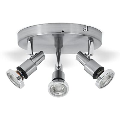 B.K.Licht Plafondlamp voor badkamer met warmwitte lichtkleur, IP44, draaibaar, led-lamp, keuken, vochtige ruimtes, 21 x 10,6 cm, nikkel B.K.Licht Plafondlamp voor badkamer met warmwitte lichtkleur, IP44, draaibaar, led-lamp, keuken, vochtige ruimtes, 21 x 10,6 cm, nikkel