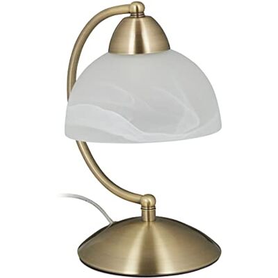 Relaxdays Retro design touch-tafellamp, E14-fitting, dimbare bedlamp, glas en ijzer, 25 x 15 x 19 cm (h x b x d), goud Relaxdays Retro design touch-tafellamp, E14-fitting, dimbare bedlamp, glas en ijzer, 25 x 15 x 19 cm (h x b x d), goud