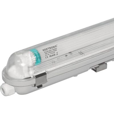 HOFTRONIC LED-lamp voor vochtige ruimtes 120 cm 4000 K neutraal wit 18 W 2520 lm 140 lm/W flikkervrij leesbaar T8 werkplaatslamp IP65 waterdicht voor garage, kelder, badkamer, kantoor, magazijn HOFTRONIC LED-lamp voor vochtige ruimtes 120 cm 4000 K neutraal wit 18 W 2520 lm 140 lm/W flikkervrij leesbaar T8 werkplaatslamp IP65 waterdicht voor garage, kelder, badkamer, kantoor, magazijn