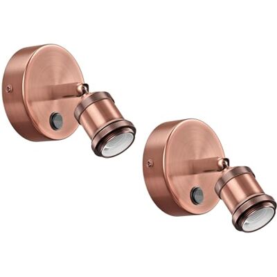 ledscom.de 2 stuks RETRA wandlamp, schakelaar, mat brons, rond, 1 x E27 max. 60 W ledscom.de 2 stuks RETRA wandlamp, schakelaar, mat brons, rond, 1 x E27 max. 60 W